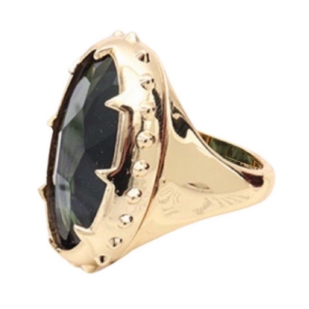 Alexis Bittar Green and Gold Statement Ring in sz 7 New No Tag - Picture 5 of 15
